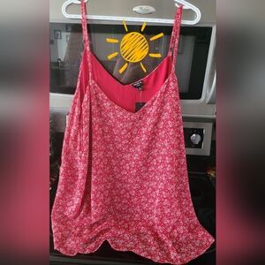 Torrid Red Floral Tank Top